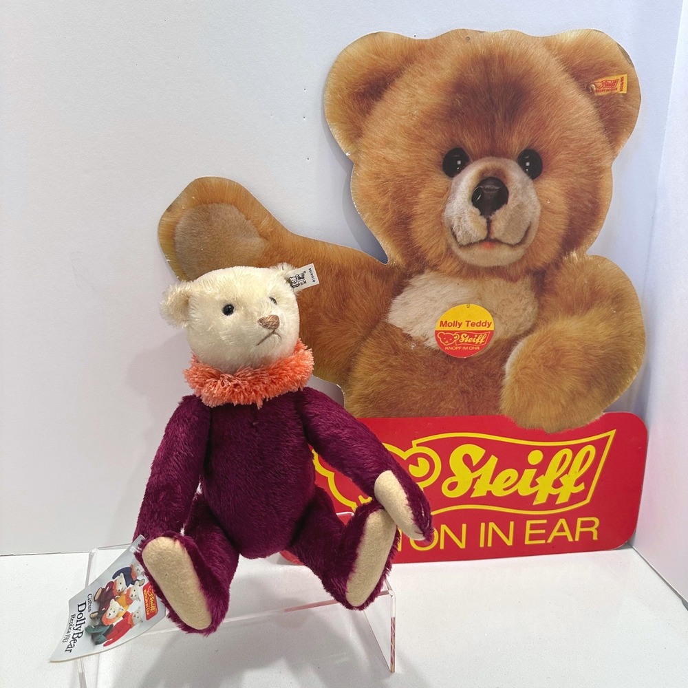 Steiff Circus Dolly Bear Replica 1913 Purple Mohair 1987‎ Germany 0164/34 13in